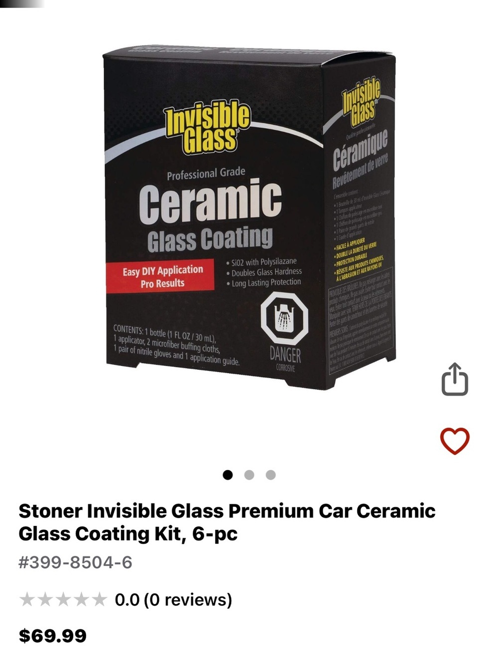 BNIB: Invisible Glass Ceramic Glass Coating - Picture 3 of 3